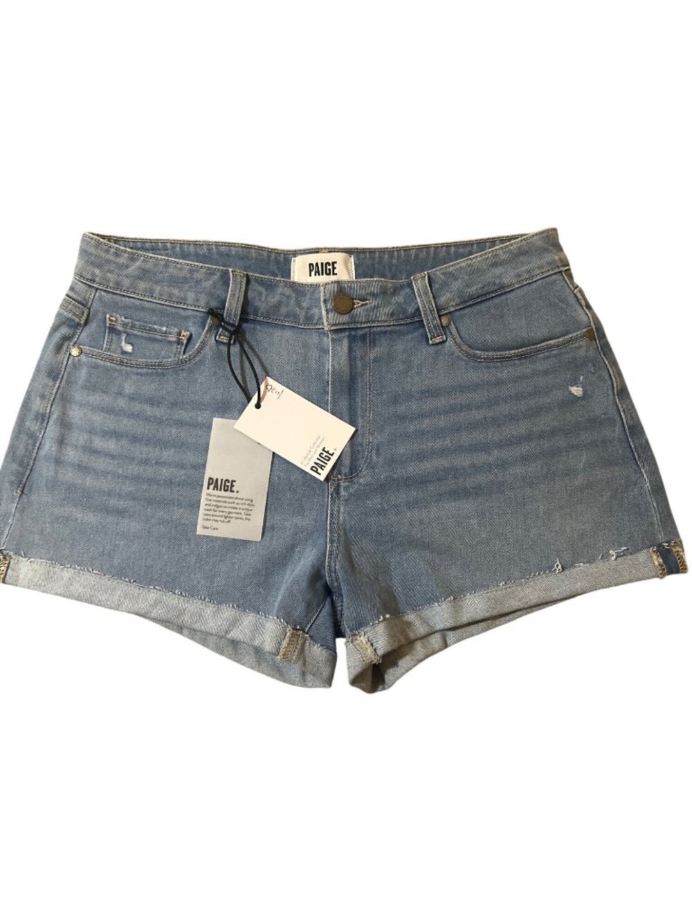 New PAIGE premium denim Jimmy Jimmy shorts size 29 Leith Distressed NWT